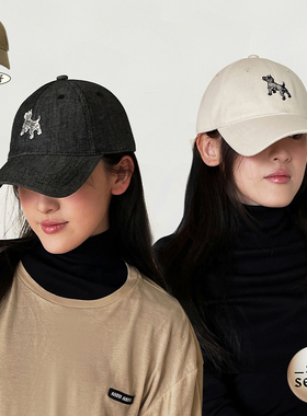 SoftServe柔软供应 sorbet《刺绣小狗》棒球帽 软顶百搭鸭舌帽