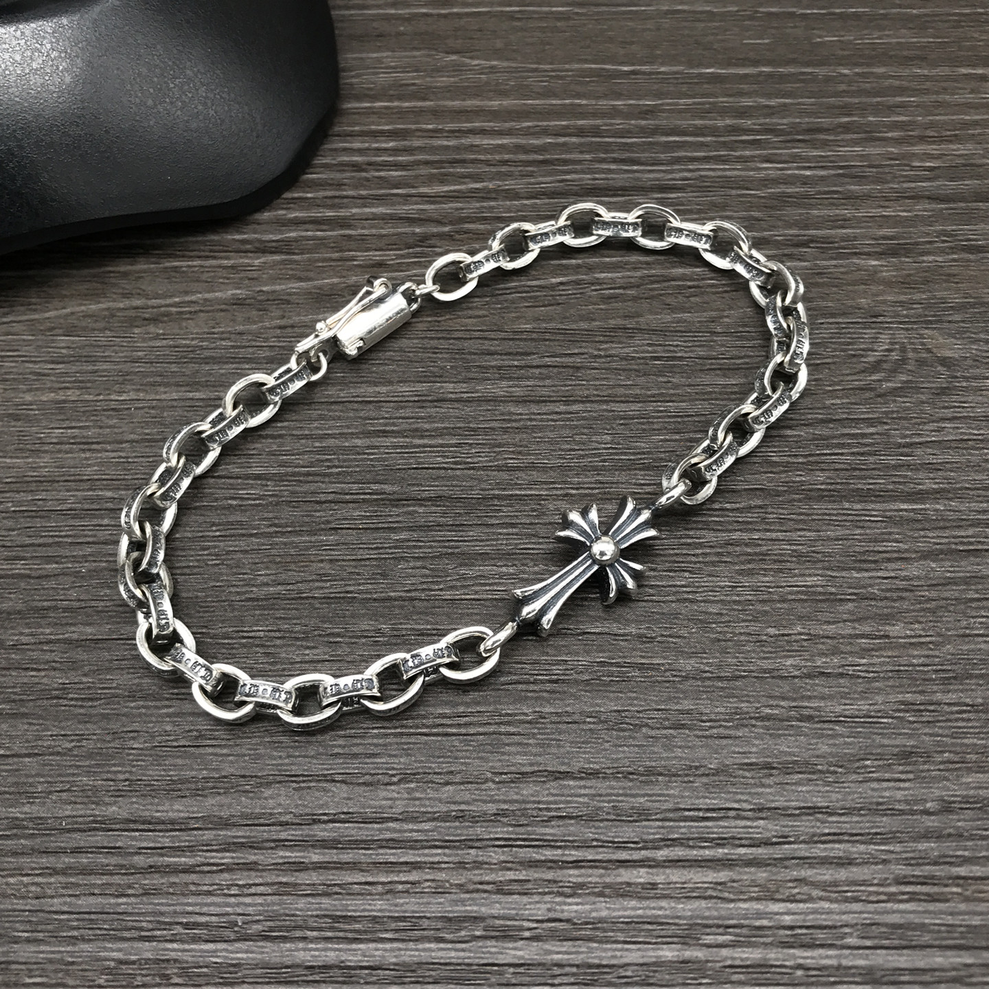 S925银时尚欧美风格十字架手链