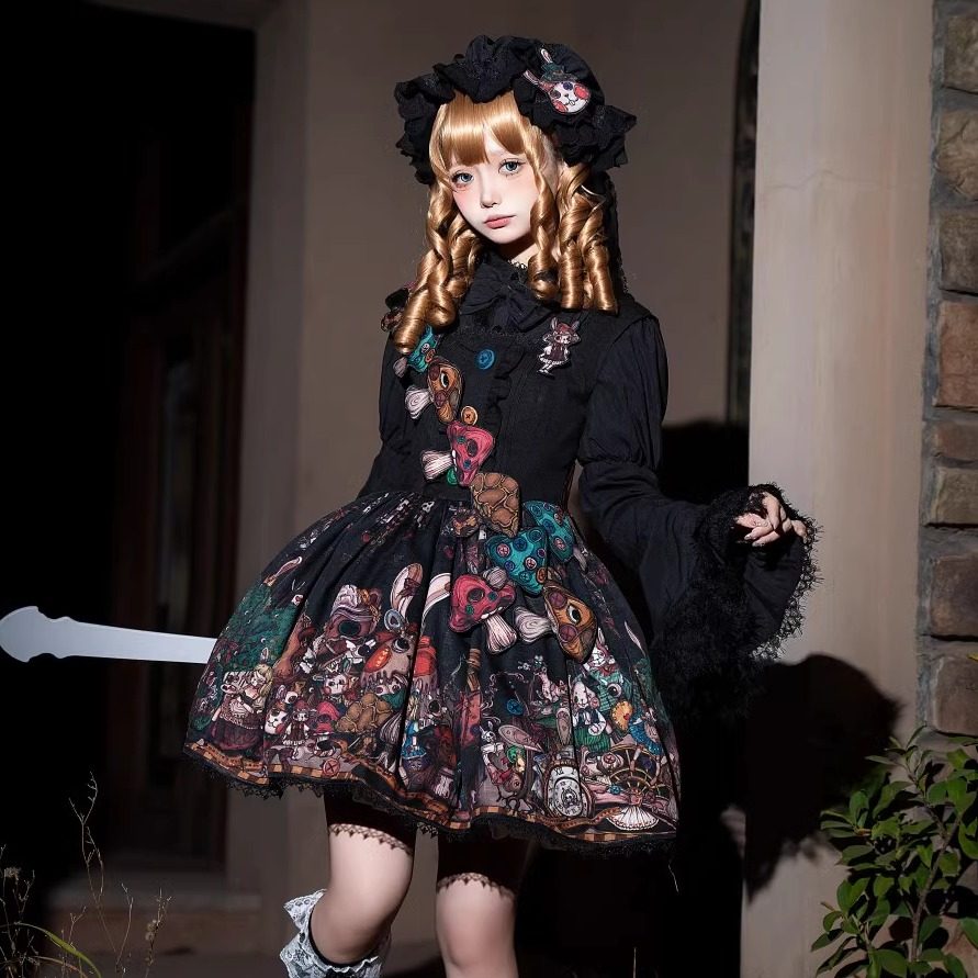 时光凝固lolita 兔子王国jsk 怪诞暗黑doll全款现货,模玩/动漫/周边/娃圈三坑/桌游,lolita洛丽塔/软妹装/洋装,淘宝优惠券,粉丝福利购,淘宝优惠卷