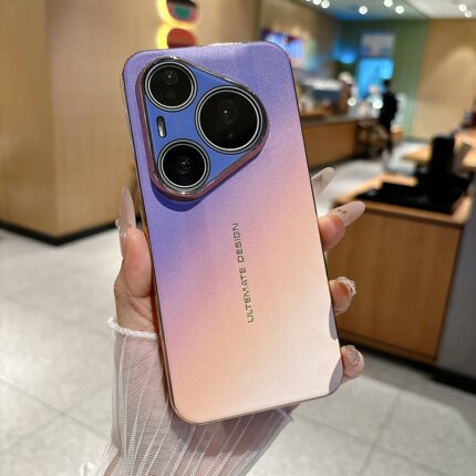 简约小众适用华为p90promax手机壳秒变二代炫彩p80pro皮纹奢华高级感防摔男女保护套