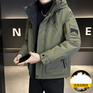 新国标50绒男士羽绒服2024冬季加厚保暖宽松男女同款连帽鸭绒外套