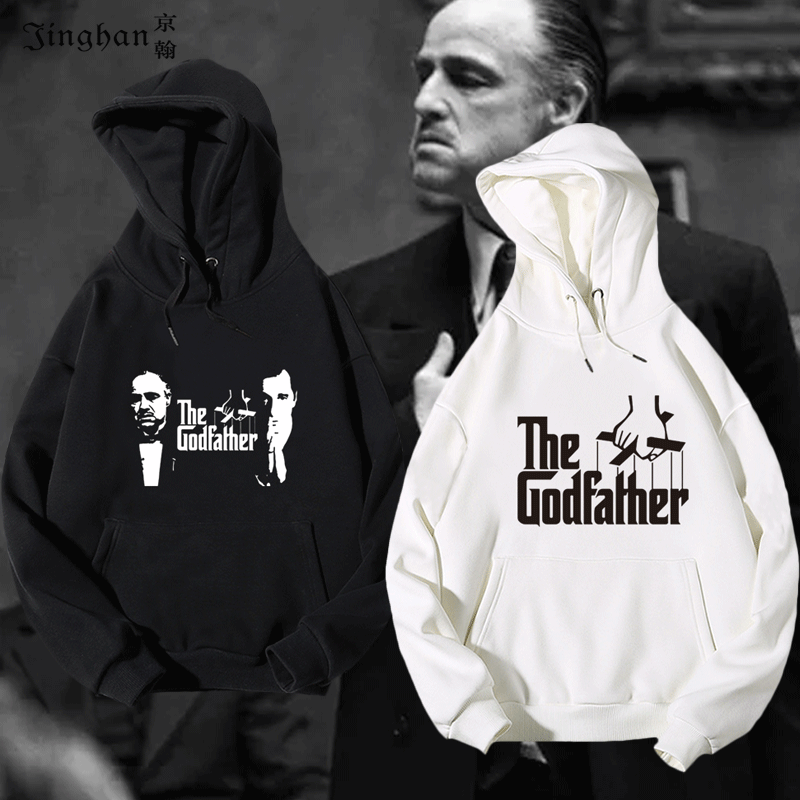黑帮三部曲电影周边马龙白兰度阿尔帕西诺教父男衣服定制带帽卫衣