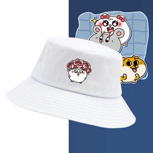 美叽和大鼠表情包打工人周边卡通可爱男女情侣可定制盆帽渔夫帽子