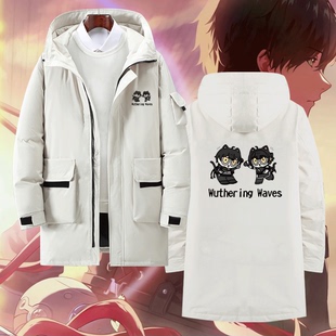 游戏鸣潮漂泊者秧秧忌炎联名周边同款男女情侣可定制中长款羽绒服