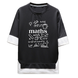 麦克斯韦方程组物理数学公式化学理工学生考试情侣T恤半袖假两件