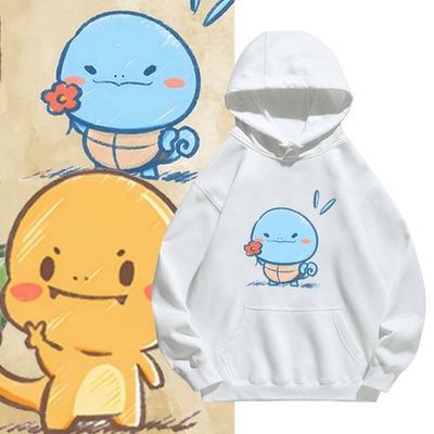 皮卡丘妙蛙小火龙御三家带帽卫衣