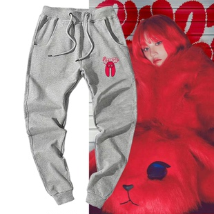 GIDLE宋雨琦YUQ1红兔子卡通可定制运动卫裤 可爱周边男女情侣 长裤