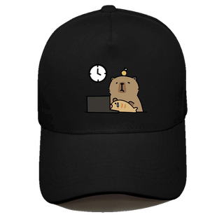卡皮巴拉可爱水豚君卡比巴卡通周边日系秋冬男女情侣鸭舌棒球帽子