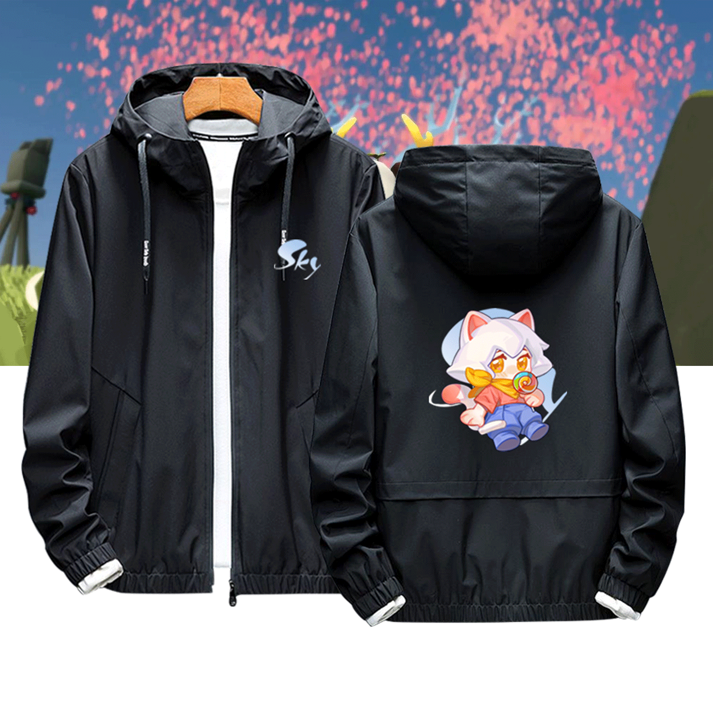 情侣可定制秋冬连帽夹克服外套