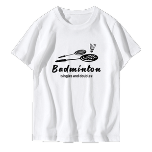中国羽毛球协会爱好者运动可定制男女情侣学生夏季纯棉短袖T恤衫