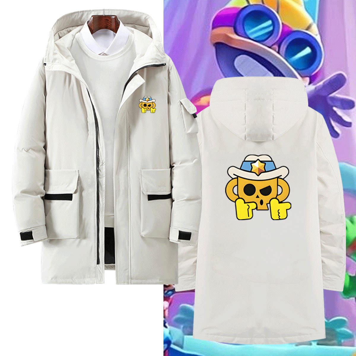 荒野乱斗宙斯红拇指游戏羽绒服