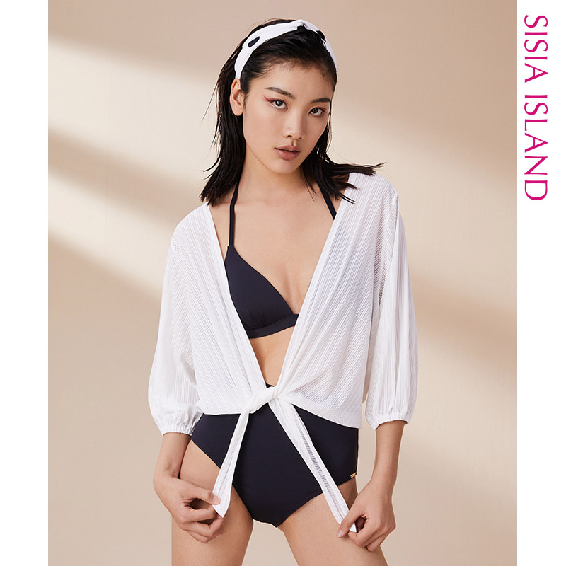 sisia新款泳衣女温泉防晒披纱