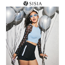 sisia2025新款 运动温泉显瘦分体泳衣 泳衣女时尚 蝴蝶冲浪防晒长袖
