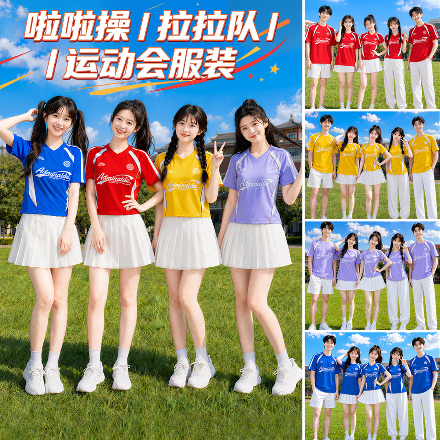 初高中大学生运动会开幕式入场班服啦啦操服装啦啦队健美操演出服