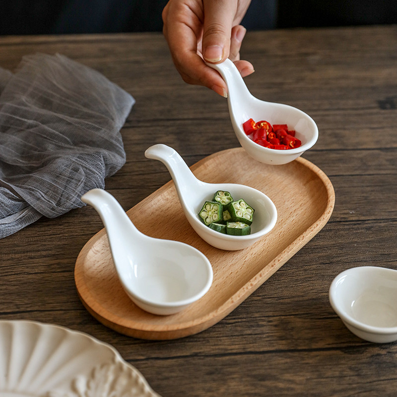 纯色陶瓷酱料碟带柄鱼子酱勺碟分子料理餐具调料碟味碟醋碟小吃碟,餐饮具,碟,淘宝优惠券,粉丝福利购,淘宝优惠卷