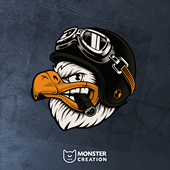 怪兽车贴个性 饰贴划痕遮挡反光贴 哈雷复古老鹰贴纸摩托车电动车装