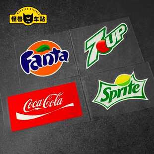 怪兽车贴饮料汽水可乐创意汽车装饰反光贴潮牌logo网红电动车贴纸