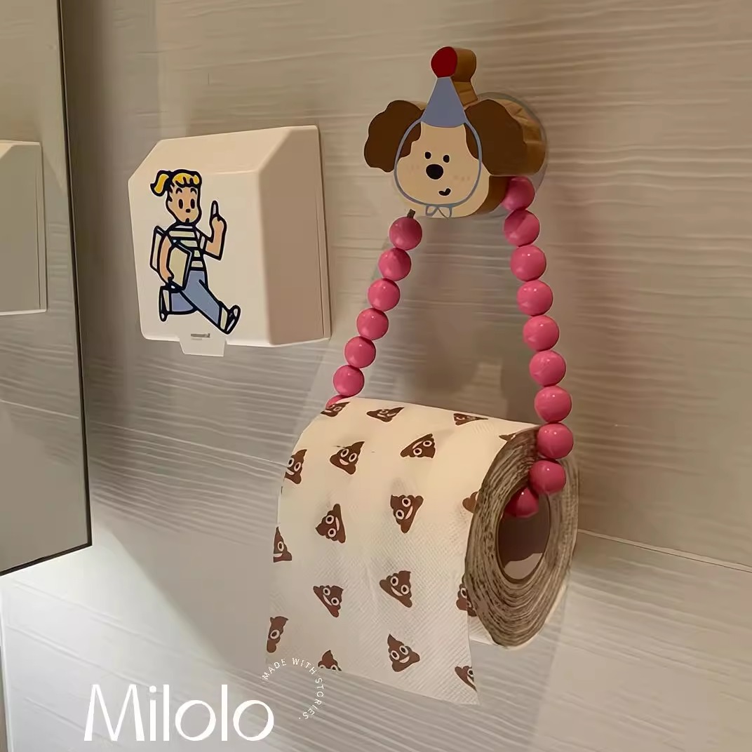 小狗卫生间挂钩卷纸珠链少纸巾链