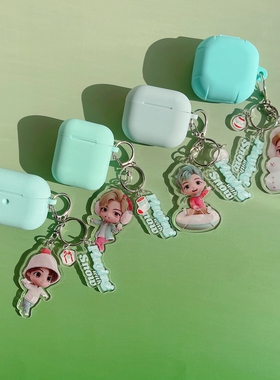 RJINHIT防弹少年团可爱冬日挂件耳机套适用三星buds2 live pro 硅胶壳BTS