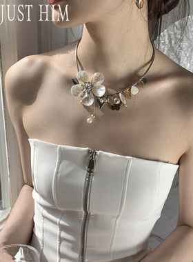 花筏贝壳花朵项链气质简约