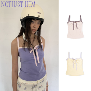 弹力上衣 莱赛尔撞色吊带背心修身 花筏NOTJUSTHIM 浆果森林