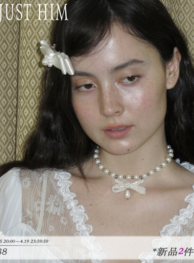 花筏NOTJUSTHIM 《Elegant Bowknot》串珠珍珠蝴蝶结挂坠项链