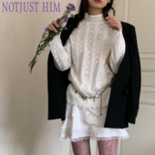 打底衫 长袖 蕾丝花边温柔百搭原创设计 甜白物语 花筏NOTJUSTHIM