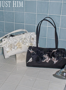 花筏NOTJUSTHIM 《Lilith’s Bag》手工百合花朵缎面单肩手提包