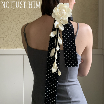 花筏NOTJUSTHIM《Monet'Garden》重工手工花朵和丝巾 多用途配饰