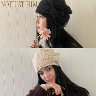 花筏NOTJUSTHIM 柔软细腻立体蝴蝶结冷帽