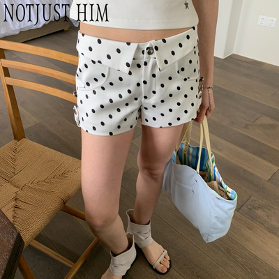 花筏NOTJUSTHIM波尔卡圆点俏皮波点翻折短裤
