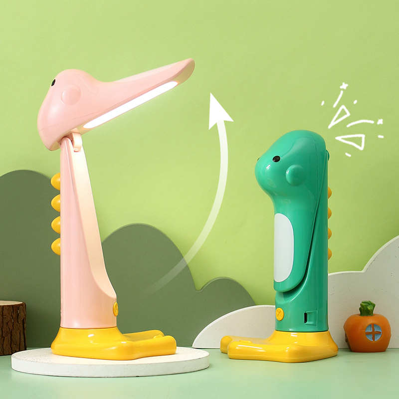 便携式学生台灯LED可折叠小恐龙台灯宿舍学习写字床上看书小夜灯