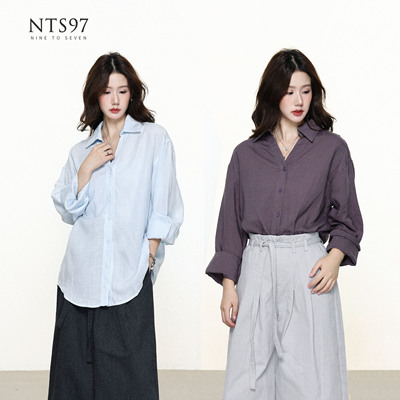 NTS97简约高级亚麻宽松衬衫