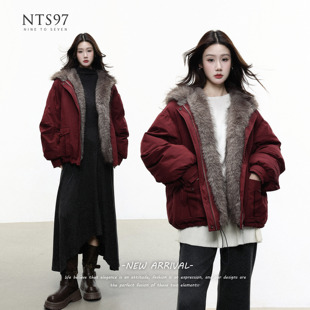 NTS97 厚保暖皮草外套 双面派克服女冬季