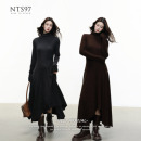 NTS97 高领针织连衣裙女秋冬气质长裙显瘦连衣裙