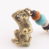纯铜钥匙扣生肖猴子挂件儿童玩具吊坠创意手工编织绳男女礼品 包邮