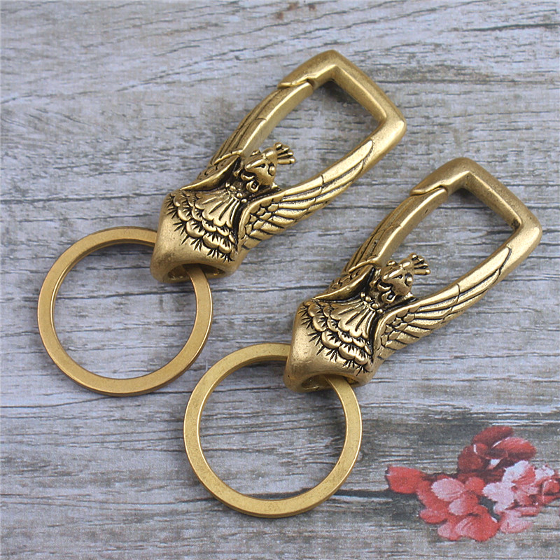 龙头凤凰貔貅纯黄铜手工生肖汽车钥匙挂扣男女情侣创意礼品包邮