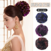 出口热卖 厂家假发挑染卷发圈丸子头盘发器蓬松哑光仿真盘发挑染