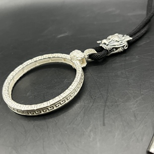 瑞兽纯银边框吊坠项坠袁大头大清光绪元宝银元吊坠空托圈工厂直销