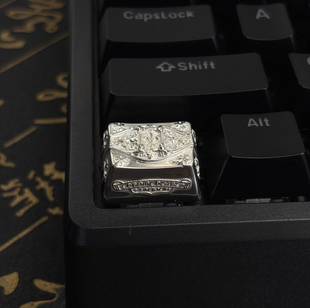 S925纯银十字花键帽Ctrl机械键盘帽个性潮流金属键盘帽客制化送礼
