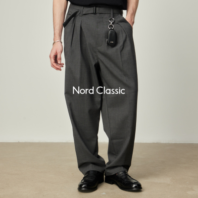 Nord Classic「羊毛腰带西裤」26SS复古休闲宽松纯色羊毛长裤男夏