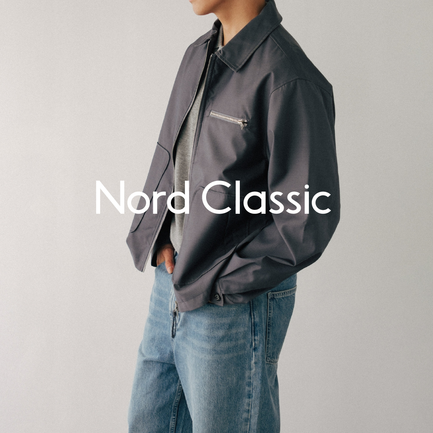 Nord Classic「斜纹拉链翻领夹克」26秋冬复古休闲宽松夹克外套男