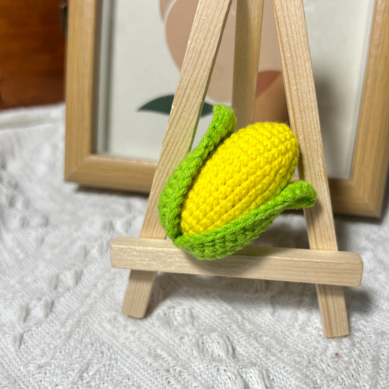 创意手工编织毛线钩针可爱水果包包挂件钥匙扣挂饰仿真食物玉米