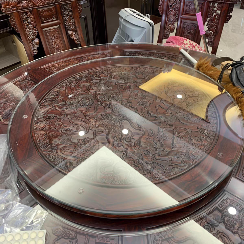 小茶几钢化玻璃圆桌面圆玻璃台面定做圆玻璃钢化圆盘园台大圆桌