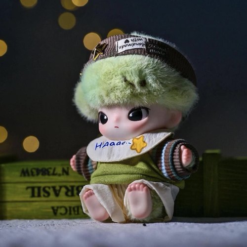 dimoo娃衣新生日记系列10cm公仔衣服搪胶毛绒挂件栗子围兜套装