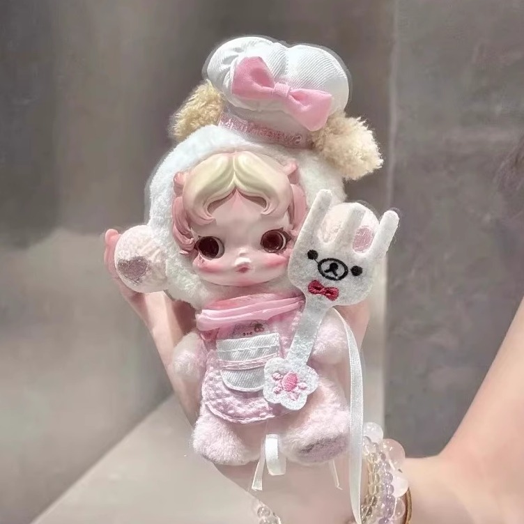 SP三代不眠剧场系列娃衣skullpanda抱抱幽灵衣服可爱粉色厨师套装