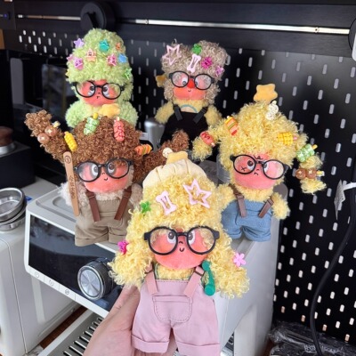 星星人娃衣123爆炸头假发Twinkletwinkle配饰毛绒玩偶发夹假发辫