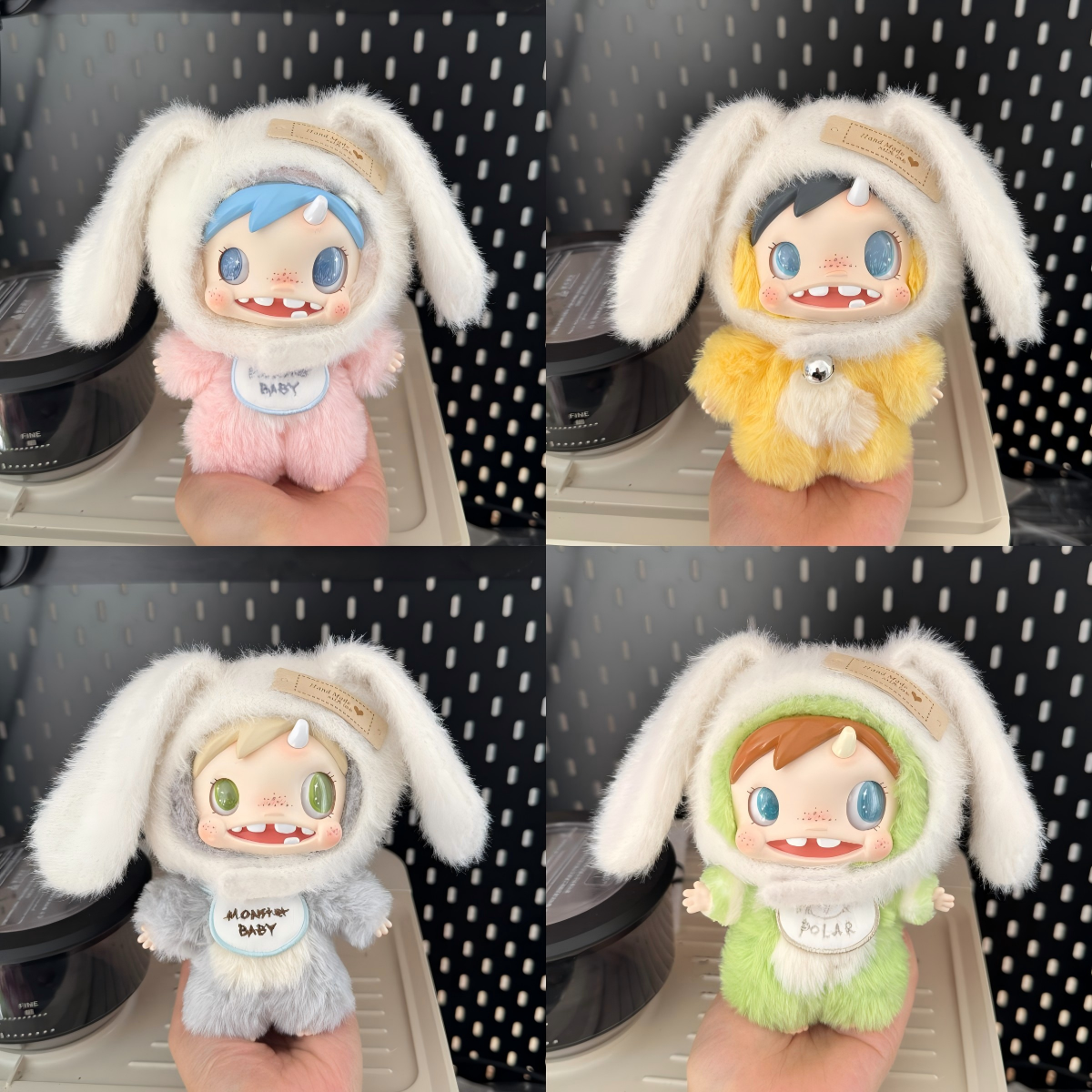 宝拉娃衣服POLAR-Monster Baby怪物收藏毛绒挂件垂耳兔子头套装饰