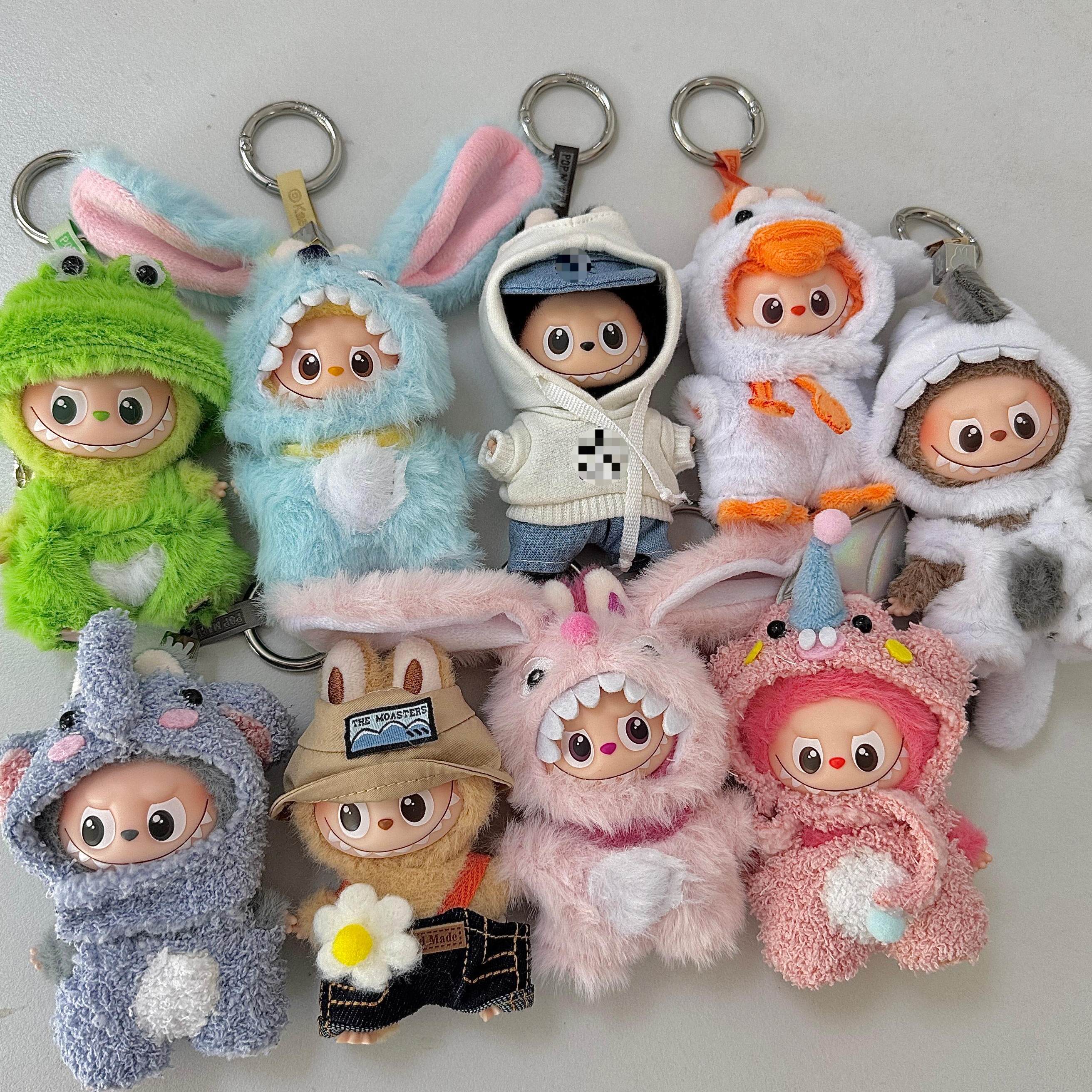 四代拉布布娃衣心底密码衣服10cm迷你labubu小鼻嘎可爱头套替换装