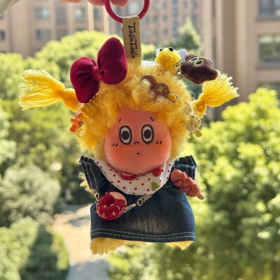 Twinkletwinkle123!星星人娃衣爆炸头假发辫衣服毛绒玩偶发夹套装